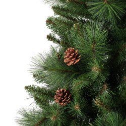 Everlands Norwich Pine Artificial Christmas Tree with Pinecones, 150 cm, 446 Branches, Metal Stand, Green