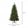 Everlands Norwich Pine Artificial Christmas Tree with Pinecones, 150 cm, 446 Branches, Metal Stand, Green