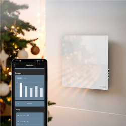 Електрически инфрачервен конвектор AENO AGH0011S, 500W, 12 м2, LED, Мобилно управление, Wi-Fi, Сензори за наклон и падане, IP24, Бял