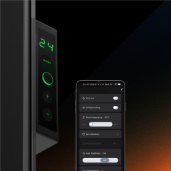 Панелен конвектор AENO AGH0012S, 500W, 12 м2, Инфрачервен + конвекция, LED, Мобилно управление, Wi-Fi, Детска защита, Сензори за наклон и падане, IP24, Черен