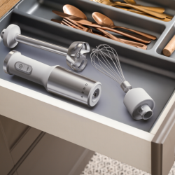 Turmixgép, aprító és mixer 3in1 AENO AHB0004W, 1200W, 0,5 l, 18 fokozat, Turbo, DC motor, fehér/inox