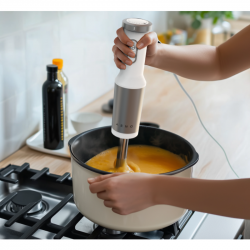 Blender, tocător și mixer 3in1 AENO AHB0004W, 1200W, 0,5 l, 18 trepte, Turbo, motor DC, alb/inox