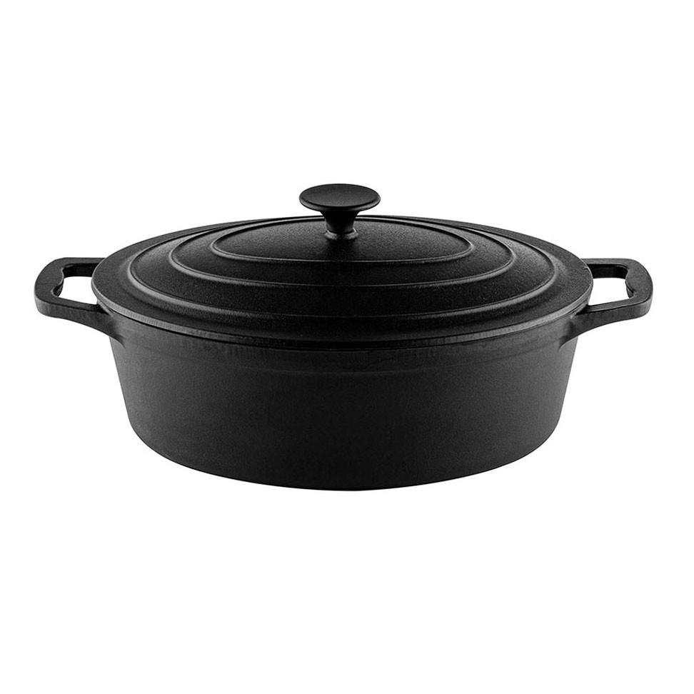 Чугунен съд за печене с капак-ростер Muhler Tika MR-4133CI, 41x25x11см, 5.1 л, Индукция, Черен