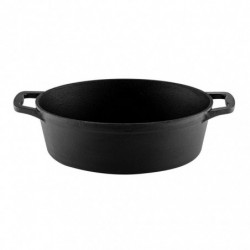 Cratita din fonta cu capac Muhler Tika MR-4133CI, 41x25x11cm, 5.1 L, Inductie, Negru