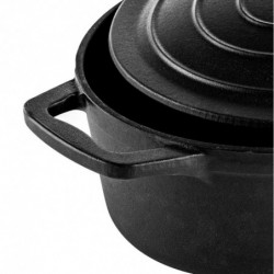 Cratita din fonta cu capac Muhler Tika MR-4133CI, 41x25x11cm, 5.1 L, Inductie, Negru