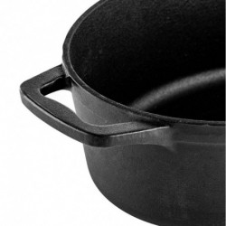 Cratita din fonta cu capac Muhler Tika MR-4133CI, 41x25x11cm, 5.1 L, Inductie, Negru