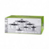 Set de oale Muhler MR-1242, 12 piese, Otel inoxidabil, Fund in trei straturi, Manere reci, Capace din sticla, Inductie, Argintiu