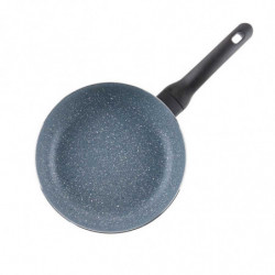 Βαθύ τηγάνι με καπάκι Luigi Ferrero Prima FR-2634L, 26x7.5 cm, 3.4 l, Αντικολλητική επίστρωση με μαρμάρινο εφέ, Γυάλινο καπάκι με τρύπα ατμού, Επαγωγή, Σκούρο μπλε