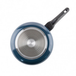 Дълбок тиган с капак Luigi Ferrero Prima FR-2634L, 26x7.5 см, 3.4 л, Незалепващо покритие, Стъклен капак с отвор за пара, Индукция, Тъмносин