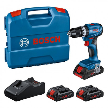 Bosch Professional GSB 18V-45 0615A5002U Professional Impact Driver Set, 850 W, 21/45 Nm, 500–1900 rpm, 4 Ah, 3 batteries, Carrying Case, Blue