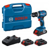Σετ κρουστικού οδηγού μπαταρίας Bosch Professional GSB 18V-45 0615A5002U, 850W, 21/45 Nm, 500-1900 rpm, 4 Ah, 3 μπαταρίες, θήκη, μπλε