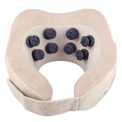 Medivon Calm Neck Massager, 3D massage, 38–42°C, 2 modes, Memory foam, Washable cover, Voice reminders, Beige
