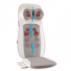 Aparat de masaj tip husa scaun Medivon Luna, 48W, Shiatsu, Masaj cu vibratii, 5 moduri, Temporizator, Incalzire cu infrarosu, Telecomanda, Alb/Gri