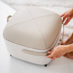 Aparat masaj pentru picioare Medivon Atlantis, Shiatsu, Vacuum, 8 capete, 3 moduri, Incalzire, Telecomanda, Bej