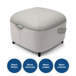 Aparat masaj pentru picioare Medivon Atlantis, Shiatsu, Vacuum, 8 capete, 3 moduri, Incalzire, Telecomanda, Bej