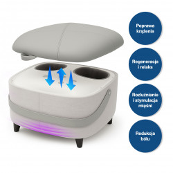 Aparat masaj pentru picioare Medivon Atlantis, Shiatsu, Vacuum, 8 capete, 3 moduri, Incalzire, Telecomanda, Bej