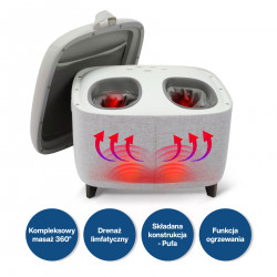 Aparat masaj pentru picioare Medivon Atlantis, Shiatsu, Vacuum, 8 capete, 3 moduri, Incalzire, Telecomanda, Bej