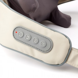 Aparat masaj pentru gat Medivon Sooth, 6 capete 3D, 3 trepte, Incalzire, Anticelulita, USB, bej