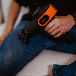 Medivon Gun Vital Massage Gun, 18W, Percussion/Vibration Massage, 6 Massage Heads, Heating, Lymphatic Drainage, Firming, Black/Orange
