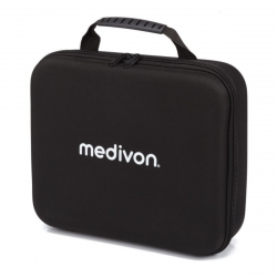 Pistol de masaj Medivon Gun Vital, 18W, Percutie/ masaj cu vibratii, 6 masaje, Incalzire, Drenaj limfatic, Negru / portocaliu