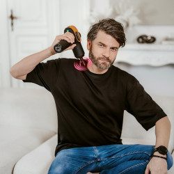 Medivon Gun Vital Massage Gun, 18W, Percussion/Vibration Massage, 6 Massage Heads, Heating, Lymphatic Drainage, Firming, Black/Orange