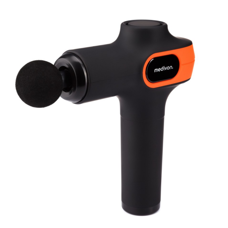 Πιστόλι μασάζ Medivon Gun Vital, 18W, Perkusionen / μασάζ δόνησης, 6 μασάζ, Zagryavane, Λεμφική αποστράγγιση, Stagane, Μαύρο / πορτοκαλί