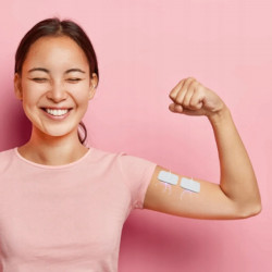 Aparat masaj pentru gat Medivon Smart EMS, Stimulare electromusculara, Reglabil 3D, 4 moduri, Telecomanda, Incalzire, Timer, Negru