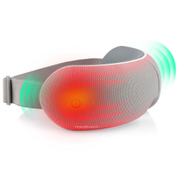 Aparat masaj pentru ochi Medivon Horizon VISION, Compresie calda, Vibratii, Ameliorează oboseala si tensiunea, Bluetooth, Sunete relaxante, Gri