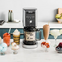 Ninja Creami Deluxe NC502EU Ice Cream Maker, 800W, 10 Programs, 2 x 709 ml Containers, CREAMify, Black