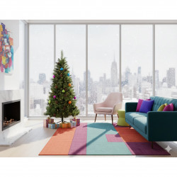 Изкуствена елха с шишарки Everlands Norwich Pine, 150 см, 446 клони, Метална стойка, Зелен