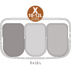 Кош за боклук Brabantia Bo Touch 651118, 3x11 л, Плавно и безшумно отваряне, Голям отвор, Тъмносив