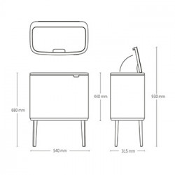 Кош за смет Brabantia Bo Touch 3x11L, White
