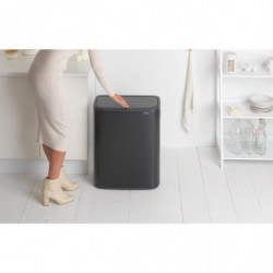 Кош за смет Brabantia Bo Touch 2x30L, Matt Black