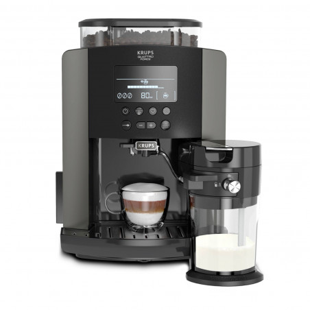 Καφετιέρα Krups Arabica Latte EA819E10, 1450W, 15 bar, 1.7 l, LCD, 5 προγράμματα, 3 λειτουργίες, 3 ρυθμίσεις θερμοκρασίας και αρώματος, Milk Comfort / One Touch Cappuccino, Μαύρο