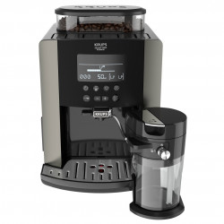 Καφετιέρα Krups Arabica Latte EA819E10, 1450W, 15 bar, 1.7 l, LCD, 5 προγράμματα, 3 λειτουργίες, 3 ρυθμίσεις θερμοκρασίας και αρώματος, Milk Comfort / One Touch Cappuccino, Μαύρο