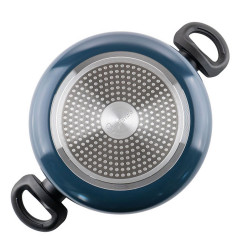 Fazék Luigi Ferrero Prima FR-2444, 24x11 cm, 4,5 l, Márvány hatású tapadásmentes bevonat, Üvegfedél gőznyílással, Indukciós, Sötétkék színű.