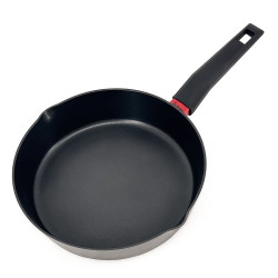 Tigaie adâncă Luigi Ferrero Rosso FR-2870, 28x7 cm, 3.6 l, Acoperire neaderentă, Cuvă turnată, Capac din sticlă, Inducție, Negru