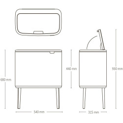 Кош за смет Brabantia Bo Touch 36L, Soft Beige