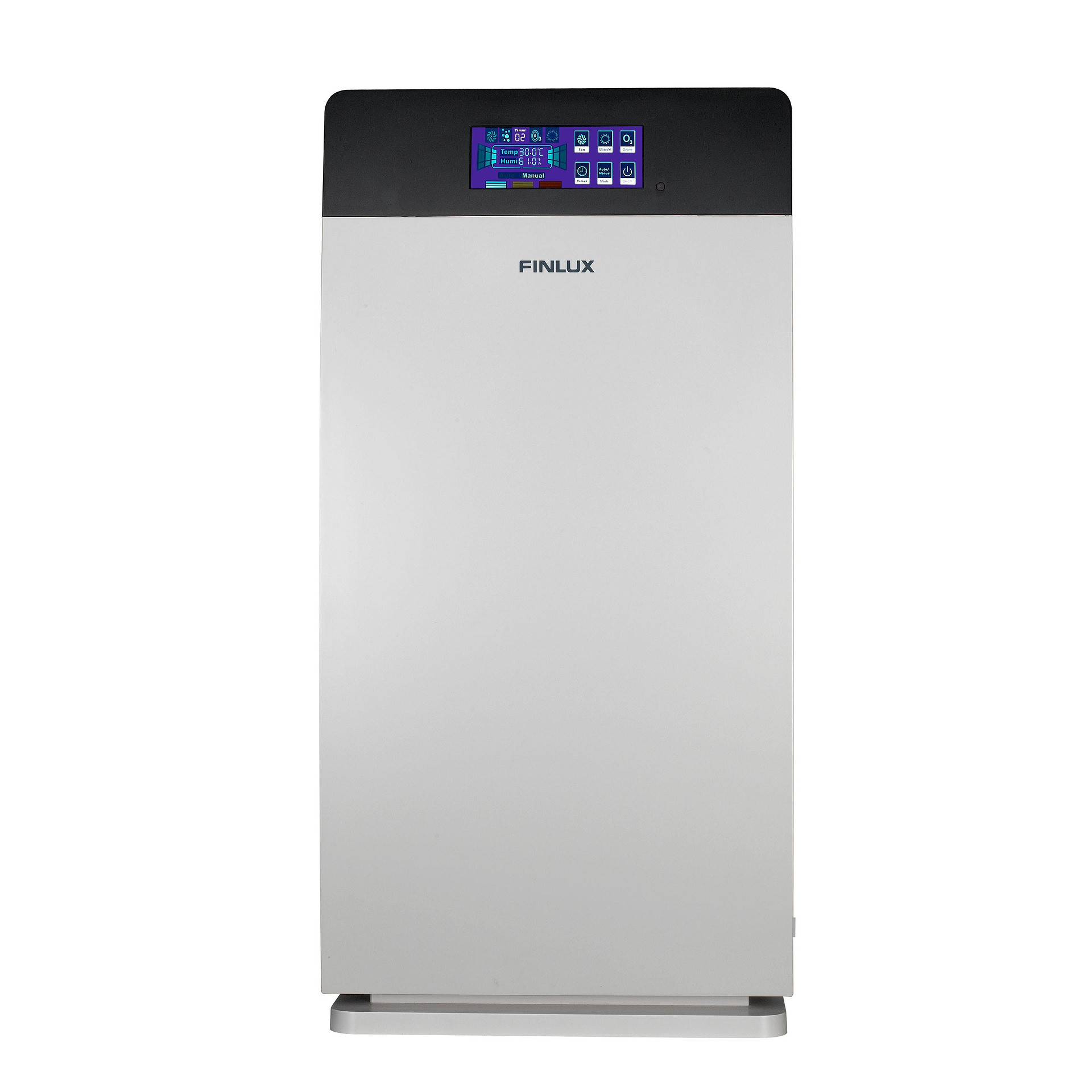 Purificator de aer Finlux FAP-8091UZI, 73 W, Pentru pana la 100 m², Timer, 4 viteze, UV, Ionizare, HEPA 11, Alb/Gri