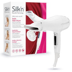 Silk'n HD1PEU001 Ionizing Hair Dryer, 2200W, 6 speeds, 8 heat settings, Ceramic heating technology, 110 km/h, Diffuser + concentrator, White