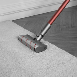 Aspirator vertical Dreame V11 VVN6, 450W, 150AW, 25000Pa, 125000 rpm, 0.5 l, 3 moduri, 90 min, OLED, HEPA, Indicatori, Gri/Rosu