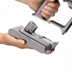 Σκούπα όρθια Dyson V12 Slim Detect Absolute 448884-01, 150AW, 340 ml, 60 λεπτά αυτονομία, 3 λειτουργίες, Ένδειξη δεδομένων σε πραγματικό χρόνο, Αισθητήρας σκόνης, Φωτισμός, Νικέλιο/κίτρινο