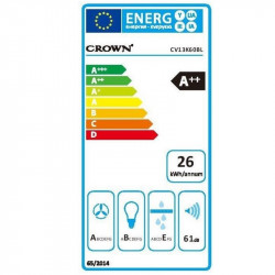 Hotа decorativa incorporabila Crown CV13K60BL, Clasa A++, 594 m³/h, 3 trepte, Control prin gesturi, LED, Negru
