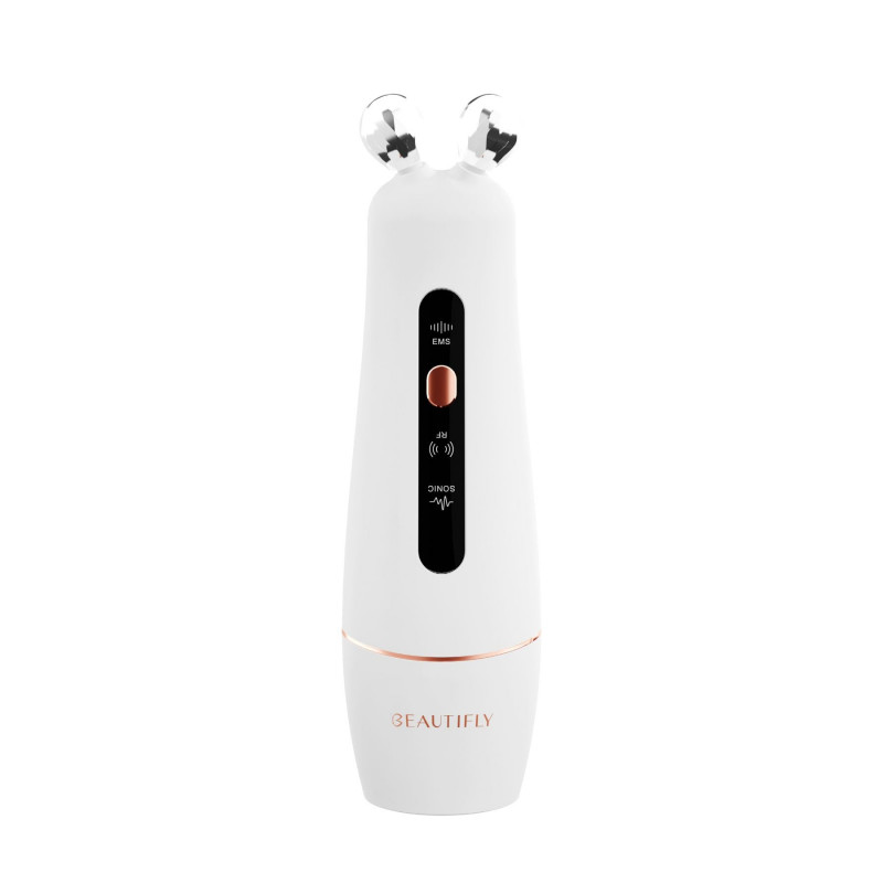 Beautifly B-Booster PRO RF Tű nélküli arcfelvarró masszírozó, 40°C, RF 1MHz, EMS, Ultrahang, Ion, Botox hatás, Anti-Age, Mezoterápia, IPX5, Fehér