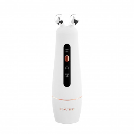 Beautifly B-Booster PRO RF Needle-Free Facial Lifting Massager, 40°C, RF 1MHz, EMS, Ultrasound, Ions, Botox Effect, Anti-Aging, Mesotherapy, IPX5, White