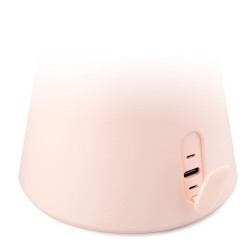 Oglinda cosmetica iluminata Smart Moon LED, Marire 10x, Lumina calda / neutra / rece, Luminozitate reglabila, Difuzor Bluetooth, Roz