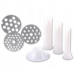 Kinghoff KH 1427 kézi húsdaráló, 8-as méret, öntöttvas, 6 tartozék, szürke