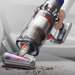 Dyson Cyclone V10 Absolute 448883-01 álló porszívó, 150AW, 125 000 fordulat/perc, 0,77 l, 60 perc, 3 üzemmód, 2 Tier Cyclone™, HEPA, csendes, higiénikus ürítés, nem gubancolódik, nikkel/narancssárga