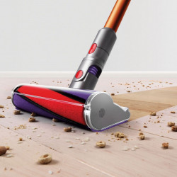 Dyson Cyclone V10 Absolute 448883-01 álló porszívó, 150AW, 125 000 fordulat/perc, 0,77 l, 60 perc, 3 üzemmód, 2 Tier Cyclone™, HEPA, csendes, higiénikus ürítés, nem gubancolódik, nikkel/narancssárga