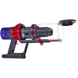 Вертикална прахосмукачка Dyson Cyclone V10 Absolute 244393-01, 150AW, 125000 об/мин, 0.77l, 60 мин, 3 режима, 2 Tier Cyclone™, HEPA, Тиха, Хигиенично изпразване, Без заплитане, Никел/червен